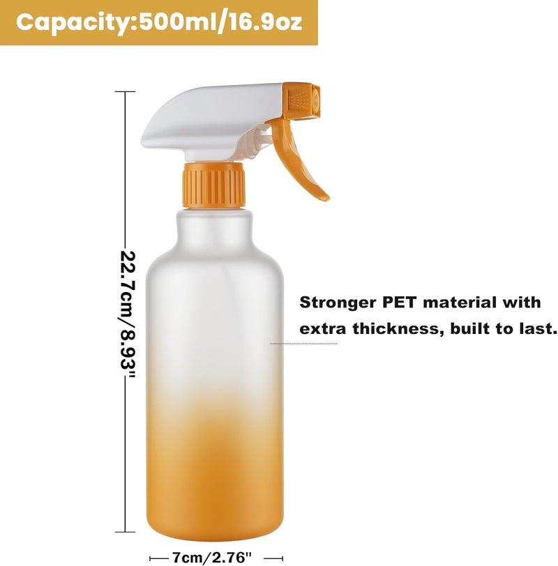 Hethyo Spray Bottles Plastic Spray Bottle for Hair Mist/Stream Heavy Duty Empty Spray Bottles for Cleaning Solutions, Plants, Cooking (16.9oz-Yellow) - Image 3
